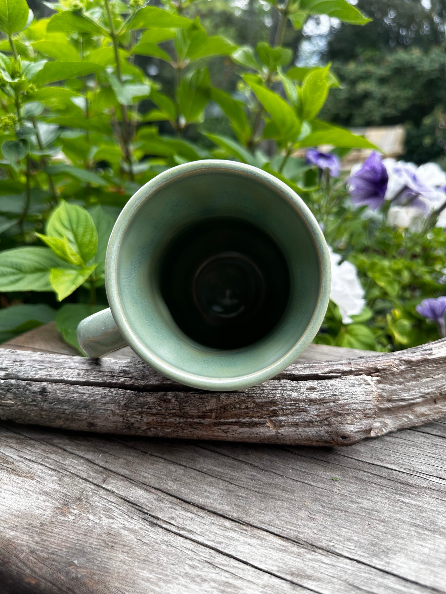 Handmade Ceramic Green Hummingbird Mug 18oz