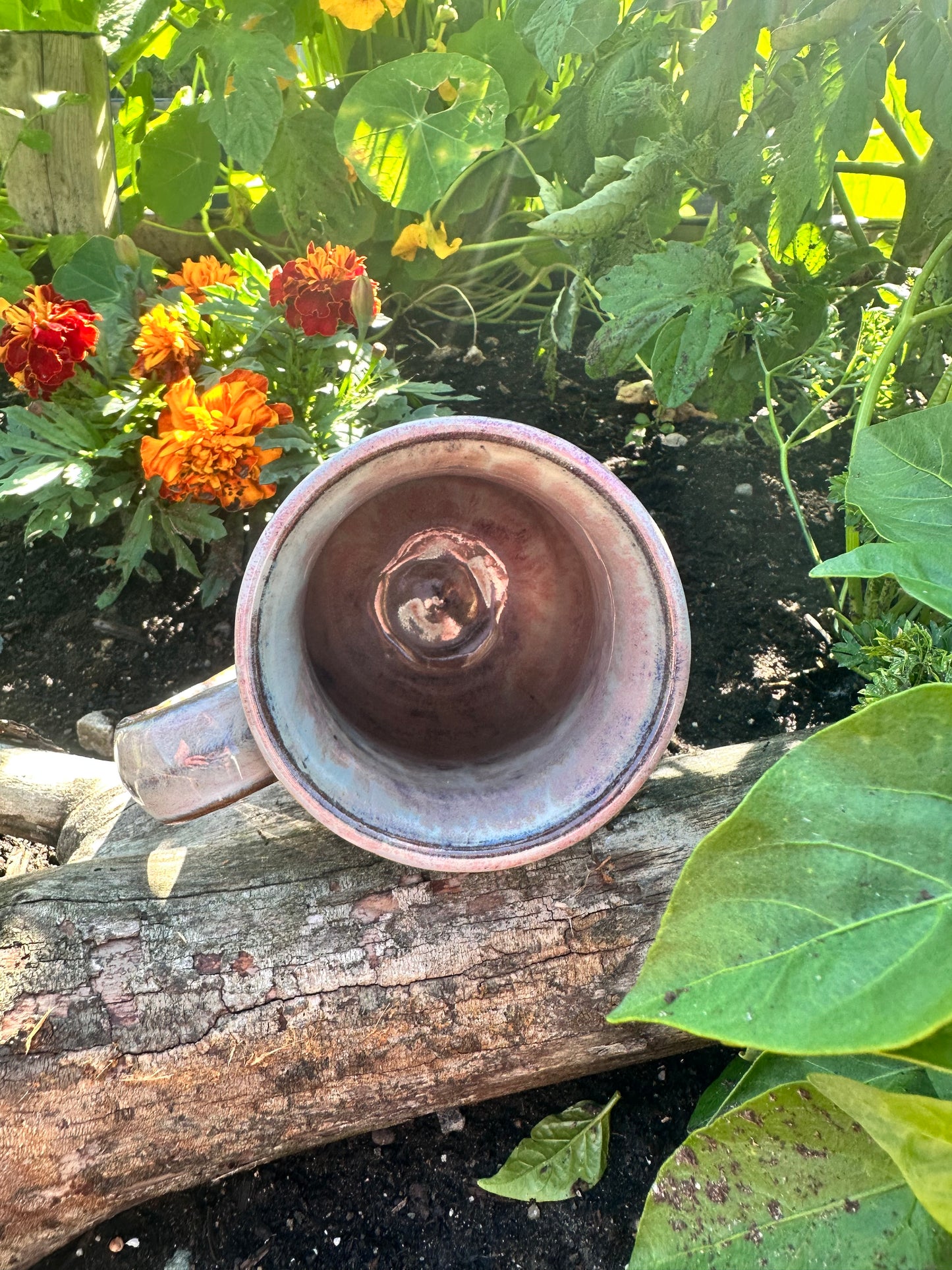 Handmade Ceramic 16 oz Northern Lights Spiral Mug